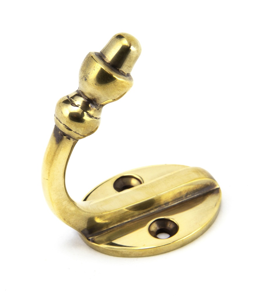 Aged Brass Coat Hook - 92009