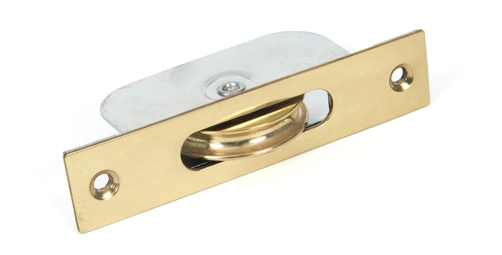 Lacquered Brass Square Ended Sash Pulley 75kg - 83891