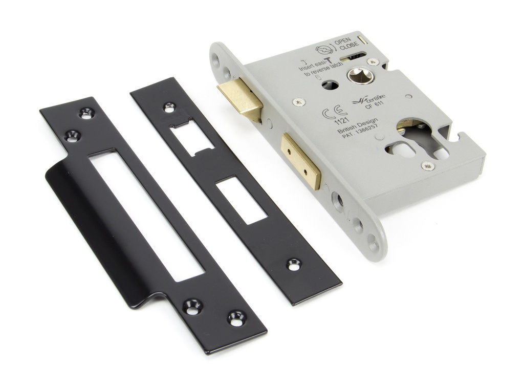 Black 3&quot; Euro Profile Sash Lock - 90056