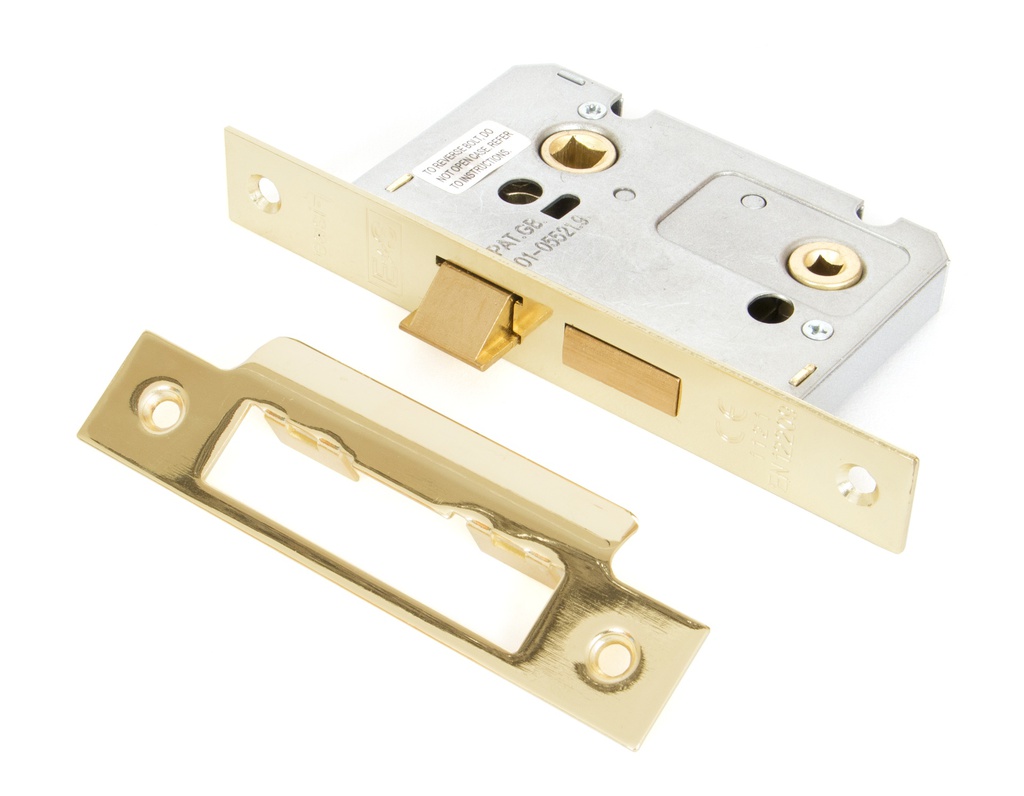 Electro Brassed 2Â½&quot; Bathroom Mortice Lock - 91088