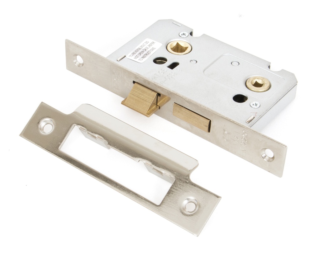 Nickel 2Â½&quot; Bathroom Mortice Lock - 91090