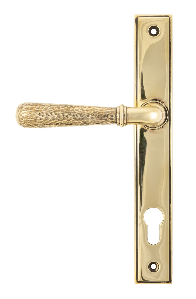 Aged Brass Hammered Newbury Slimline Espag. Lock Set - 45498