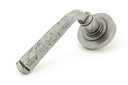 Pewter Avon Round Lever on Rose Set (Plain) - 45631