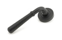 Matt Black Hammered Newbury Lever on Rose Set (Beehive) - 45653