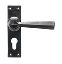 Black Straight Lever Euro Lock Set - 45759