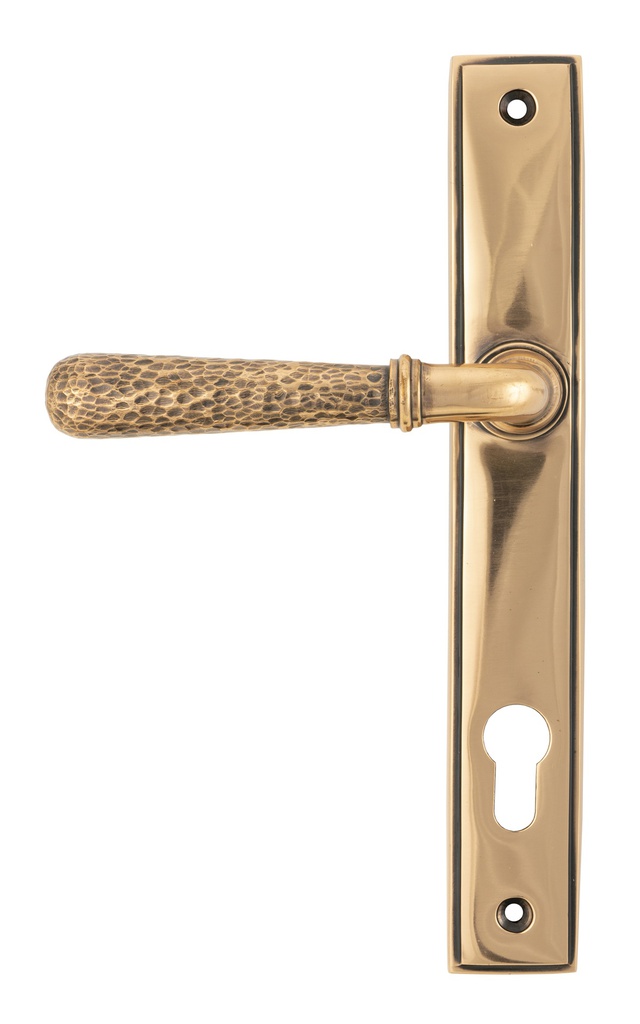 Polished Bronze Hammered Newbury Slimline Espag. Lock Set - 45774