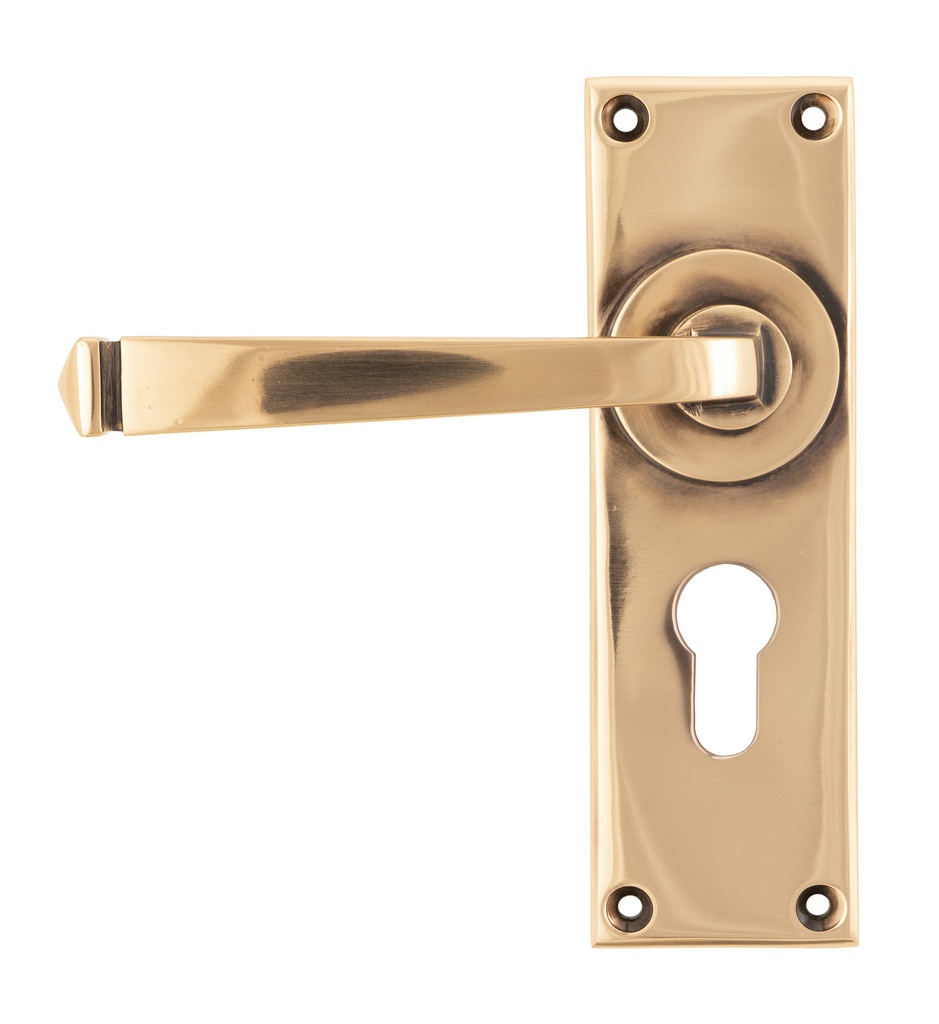 Polished Bronze Avon Lever Euro Lock Set - 45790