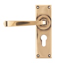 Polished Bronze Avon Lever Euro Lock Set - 45790