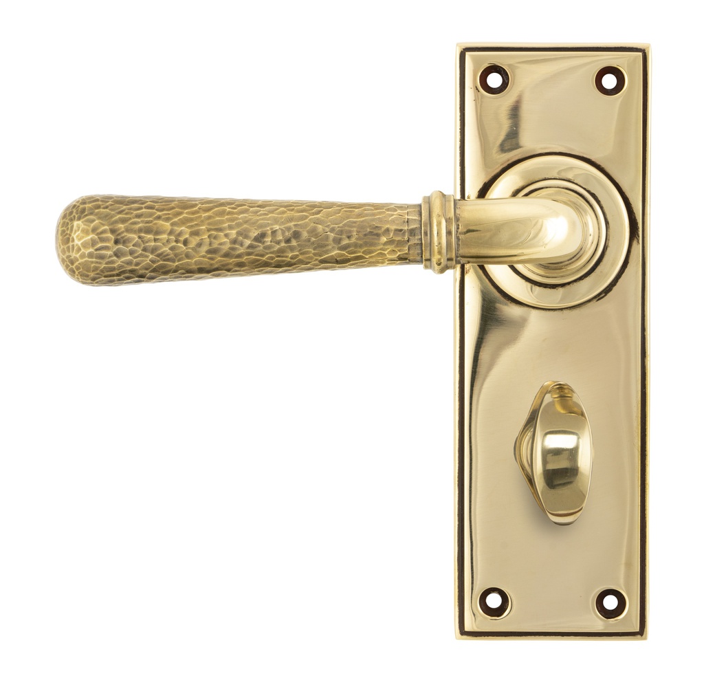 Aged Brass Hammered Newbury Lever Bathroom Set - 46211