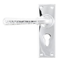 Polished Chrome Hammered Newbury Lever Euro Lock Set - 46216