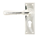 Polished Nickel Hammered Newbury Lever Euro Lock Set - 46220