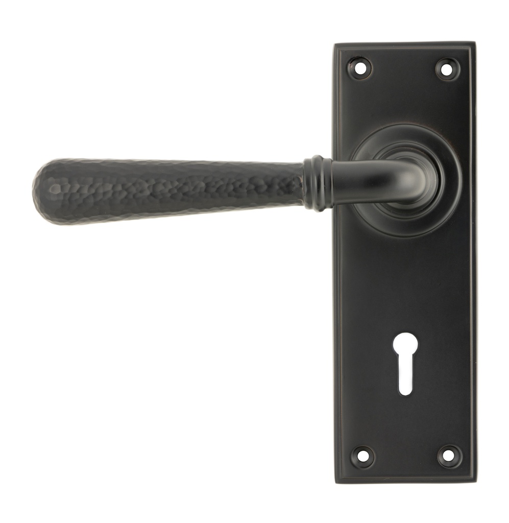 Aged Bronze Hammered Newbury Lever Lock Set - 46221