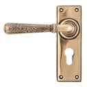 Polished Bronze Hammered Newbury Lever Euro Lock Set - 46228