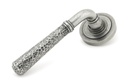 Pewter Hammered Newbury Lever on Rose Set (Art Deco) - Unsprung - 49990