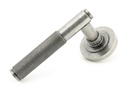 Pewter Brompton Lever on Rose Set (Plain) - Unsprung - 50013