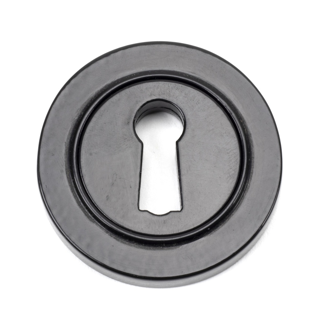 Black Round Escutcheon (Plain) - 45695