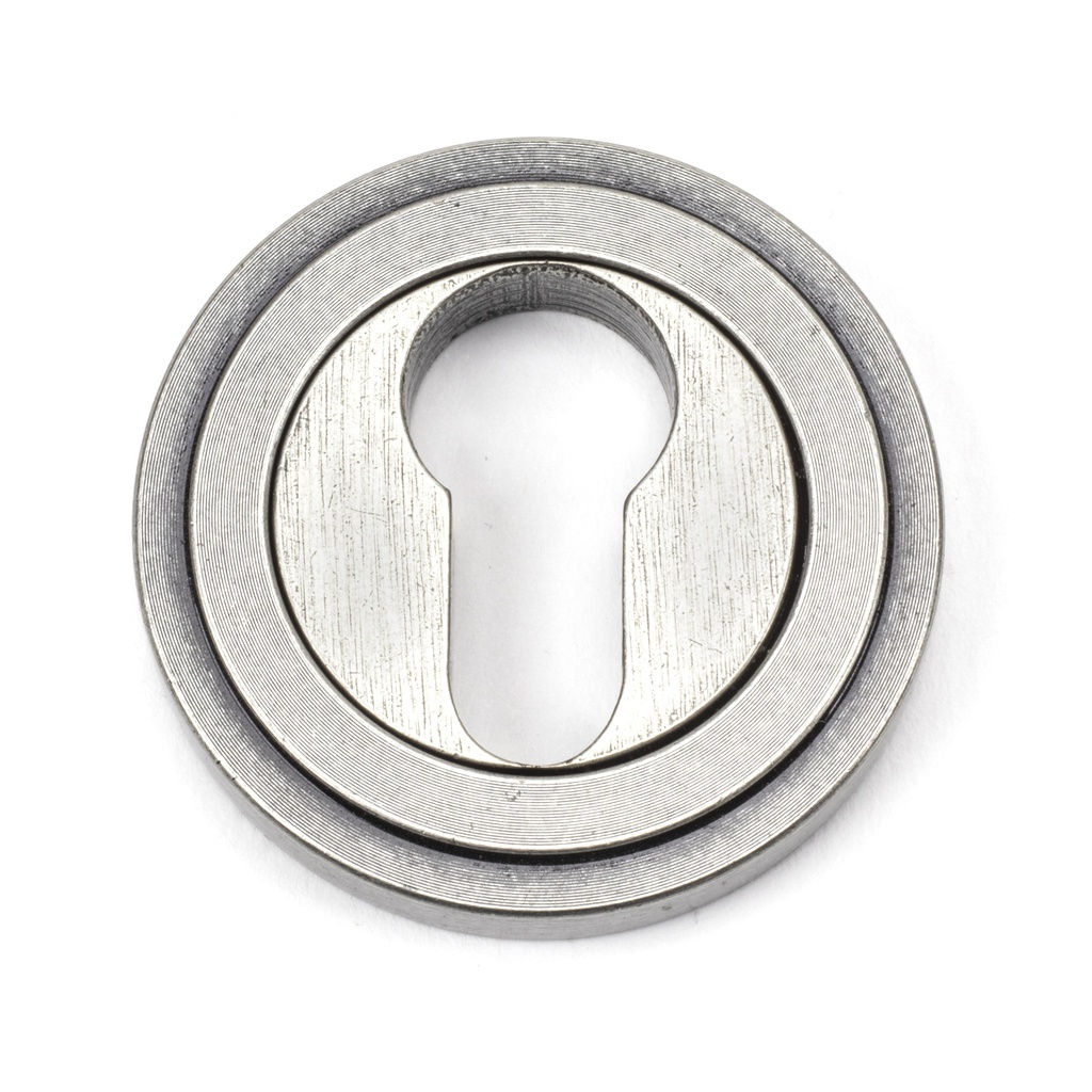 Pewter Round Euro Escutcheon (Art Deco) - 45728