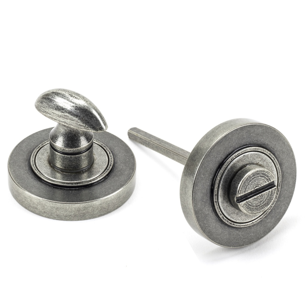 Pewter Round Thumbturn Set (Plain) - 45751