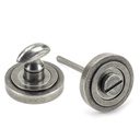Pewter Round Thumbturn Set (Art Deco) - 45752