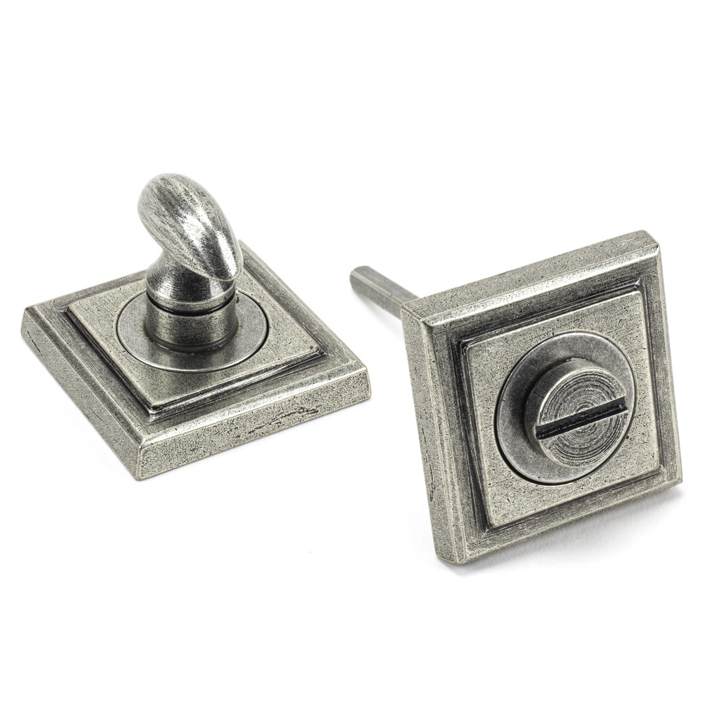 Pewter Round Thumbturn Set (Square) - 45754