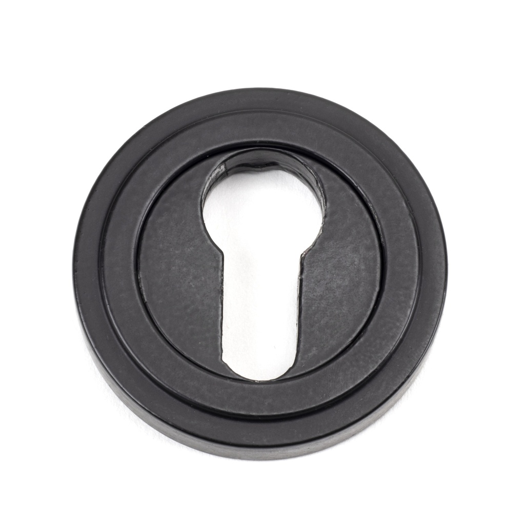 Matt Black Round Euro Escutcheon (Art Deco) - 49541
