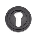 Matt Black Round Euro Escutcheon (Art Deco) - 49541