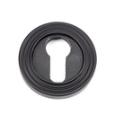Matt Black Round Euro Escutcheon (Beehive) - 49542