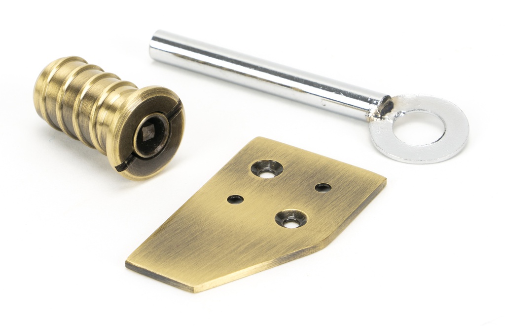 Aged Brass Key-Flush Sash Stop - 49917