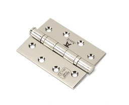 [49582] Polished Nickel 4&quot; Ball Bearing Butt Hinge (pair) ss - 49582