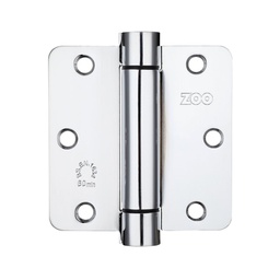 Spring Hinge Plus Slave Pack - Radius - 3.5&quot;x3.5&quot;x2.5 - Polished Chrome (Contains 2 Spring and 1 Unsprung Hinge)