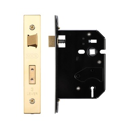 3 Lever Replacement Sash Lock - 76mm c/w PVD Forend and Strike