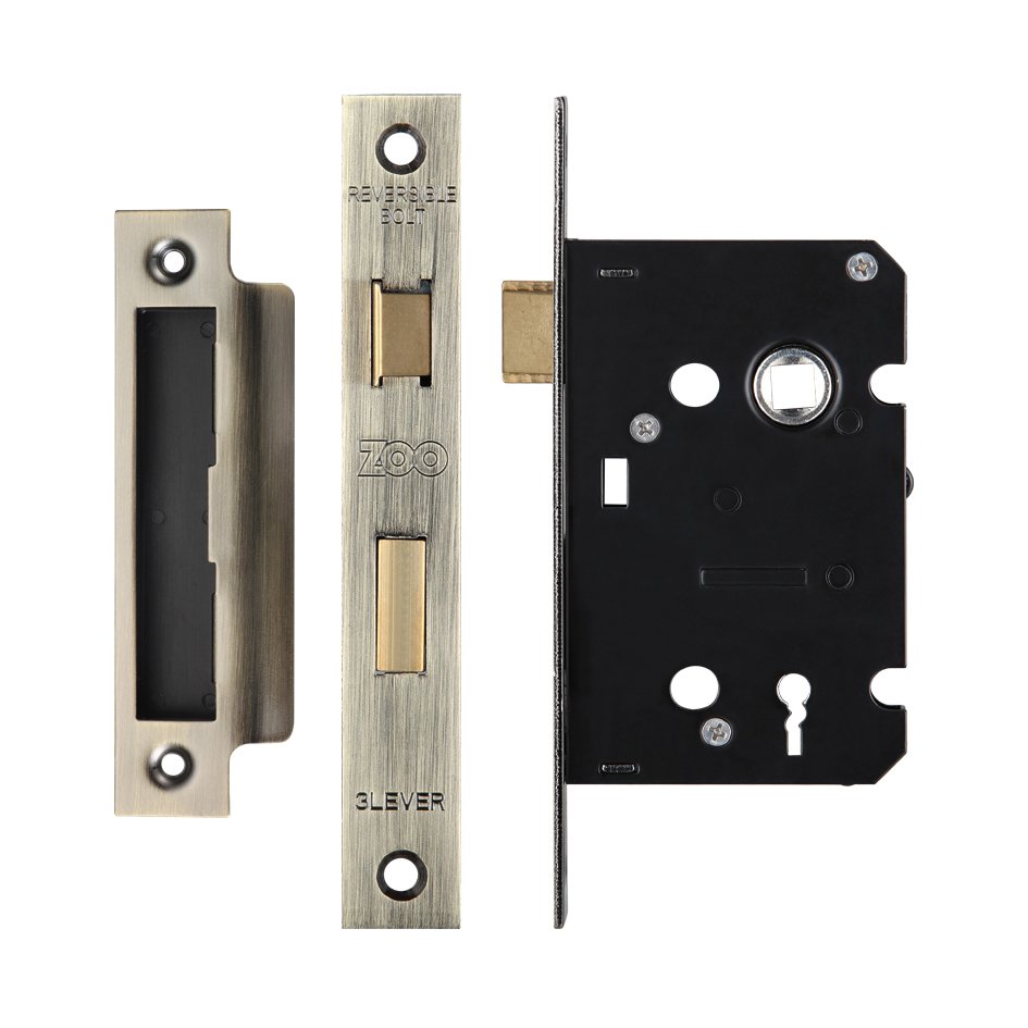 3 Lever Sash Lock 2.5"  - smaller case