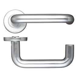 [ZCA030SA] 19mm Return to Door Lever on Round Rose