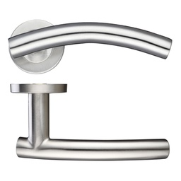 [ZCS2120SS] 19mm Arched T-Bar Lever - Push On Rose - 52mm Dia - Grade 201