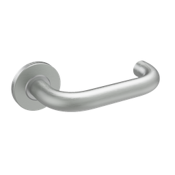 [C1000.700] Round Bar Lever on Rose - Satin Stainless Steel