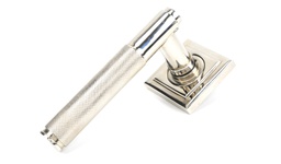 [50004] Polished Nickel Brompton Lever on Rose Set (Square) - Unsprung - 50004