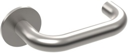 [C1000.706] Round Bar Lever on Rose - AntiMicrobial Satin Stainless Steel