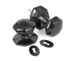 [33065] Black Large Octagonal Mortice/Rim Knob Set - 33065