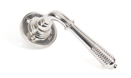 [33086] Polished Nickel Reeded Lever on Rose Set - 33086
