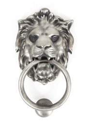 [33019] Antique Pewter Lion Head Door Knocker - 33019