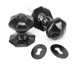 [33250] Black Octagonal Mortice/Rim Knob Set - 33250