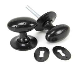[33251] Black Oval Mortice/Rim Knob Set - 33251