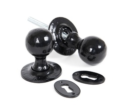 [33252] Black Round Mortice/Rim Knob Set - 33252