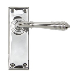 [33307] Polished Chrome Reeded Lever Latch Set - 33307