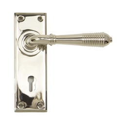 [33324] Polished Nickel Reeded Lever Lock Set - 33324