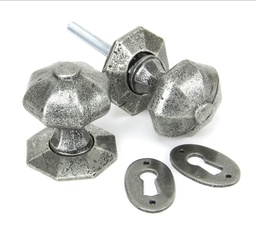 [33643] Pewter Octagonal Mortice/Rim Knob Set - 33643