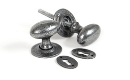 [33644] Pewter Oval Mortice/Rim Knob Set - 33644