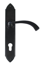 [33764] Black Gothic Curved Lever Espag. Lock Set - 33764