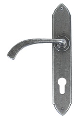 [33765] Pewter Gothic Curved Lever Espag. Lock Set - 33765