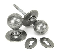 [33778] Pewter Round Mortice/Rim Knob Set - 33778